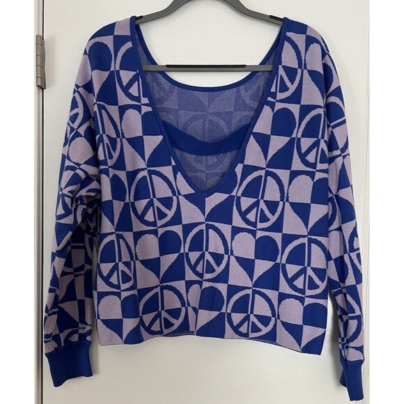 Daily Practice by Anthropologie Medium Slouchy Boat Neck Sweater $98 Purple - Picture 5 of 12